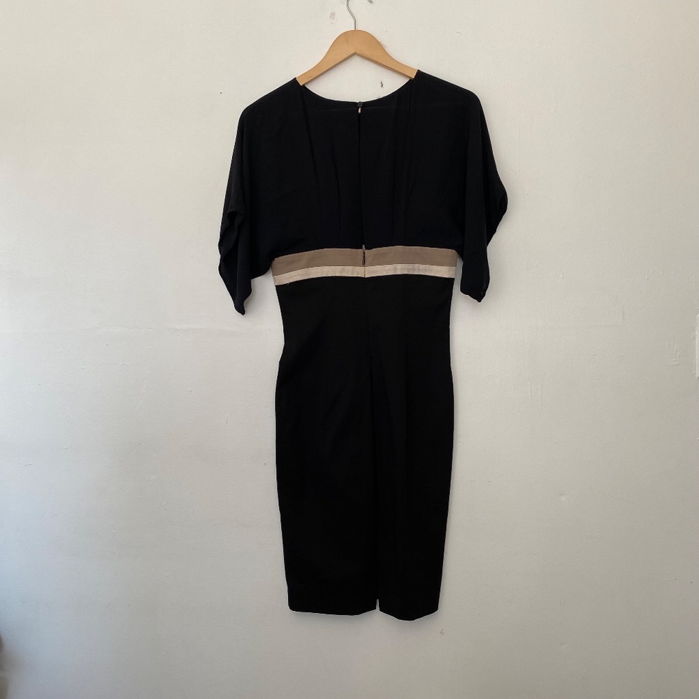ICEBERG Black Short Sleeve Pencil Stripe Mini Sheath Office Dress Size XS - Picture 6 of 6